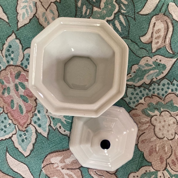 Royale Limoges Blue & White Floral Porcelain Octagon Trinket Dish - Picture 3 of 8